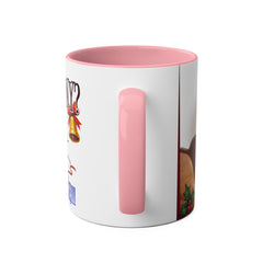 Kubek dwukolorowy „Byłeś grzeczny?” – śmieszny świąteczny kubek z Mikołajem | Prezent na Święta | Ceramiczny kubek z kolorowym wnętrzem