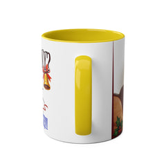 Kubek dwukolorowy „Byłeś grzeczny?” – śmieszny świąteczny kubek z Mikołajem | Prezent na Święta | Ceramiczny kubek z kolorowym wnętrzem