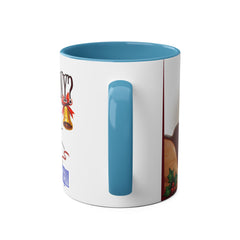 Kubek dwukolorowy „Byłeś grzeczny?” – śmieszny świąteczny kubek z Mikołajem | Prezent na Święta | Ceramiczny kubek z kolorowym wnętrzem