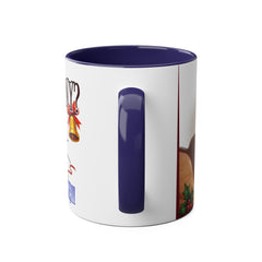 Kubek dwukolorowy „Byłeś grzeczny?” – śmieszny świąteczny kubek z Mikołajem | Prezent na Święta | Ceramiczny kubek z kolorowym wnętrzem