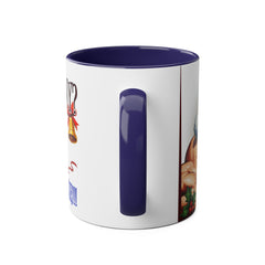 Kubek dwukolorowy „Byłeś grzeczny?” – śmieszny świąteczny kubek z Mikołajem | Prezent na Święta | Ceramiczny kubek z kolorowym wnętrzem