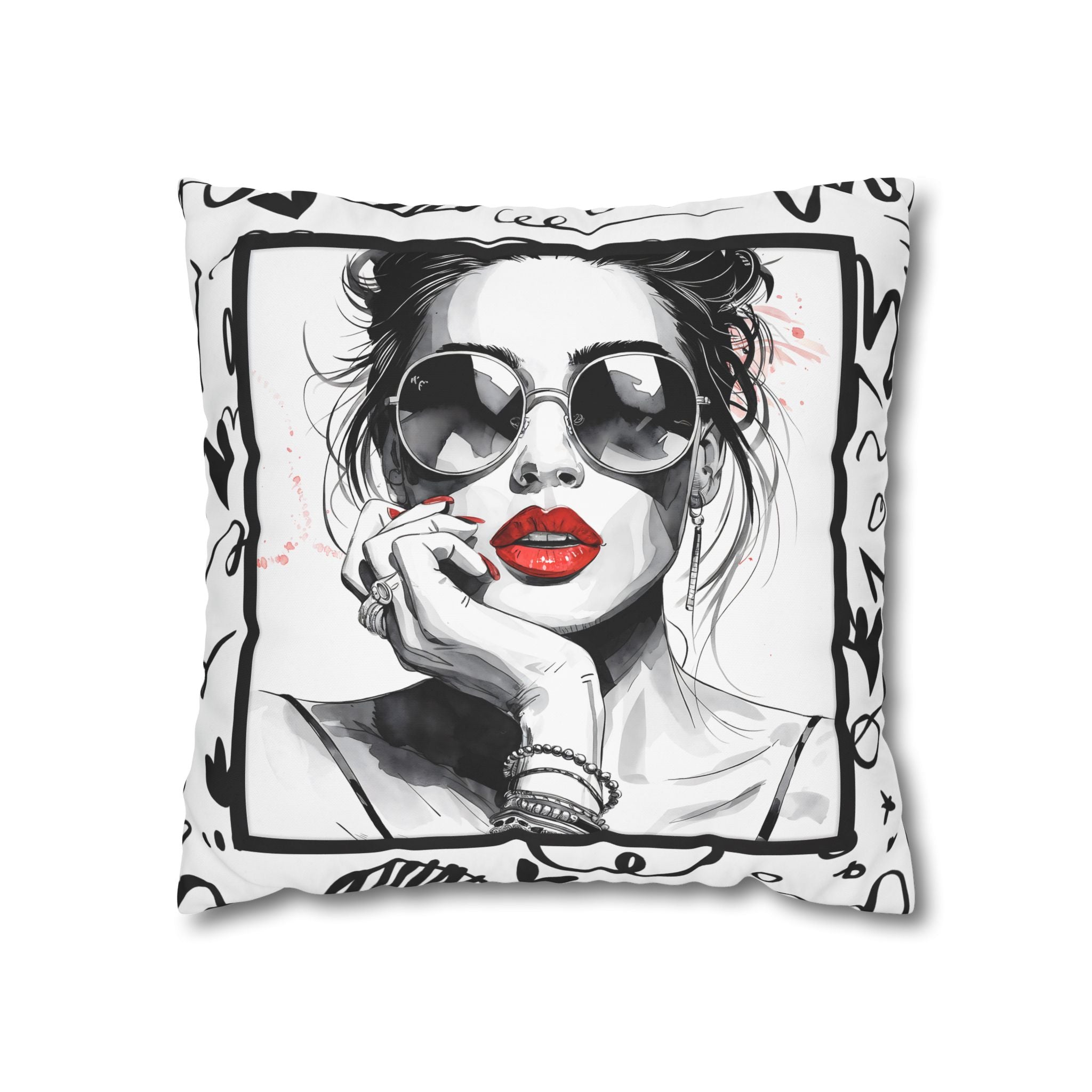 Canvas Pillowcase - Chic Retro Print Stylish Home Decor