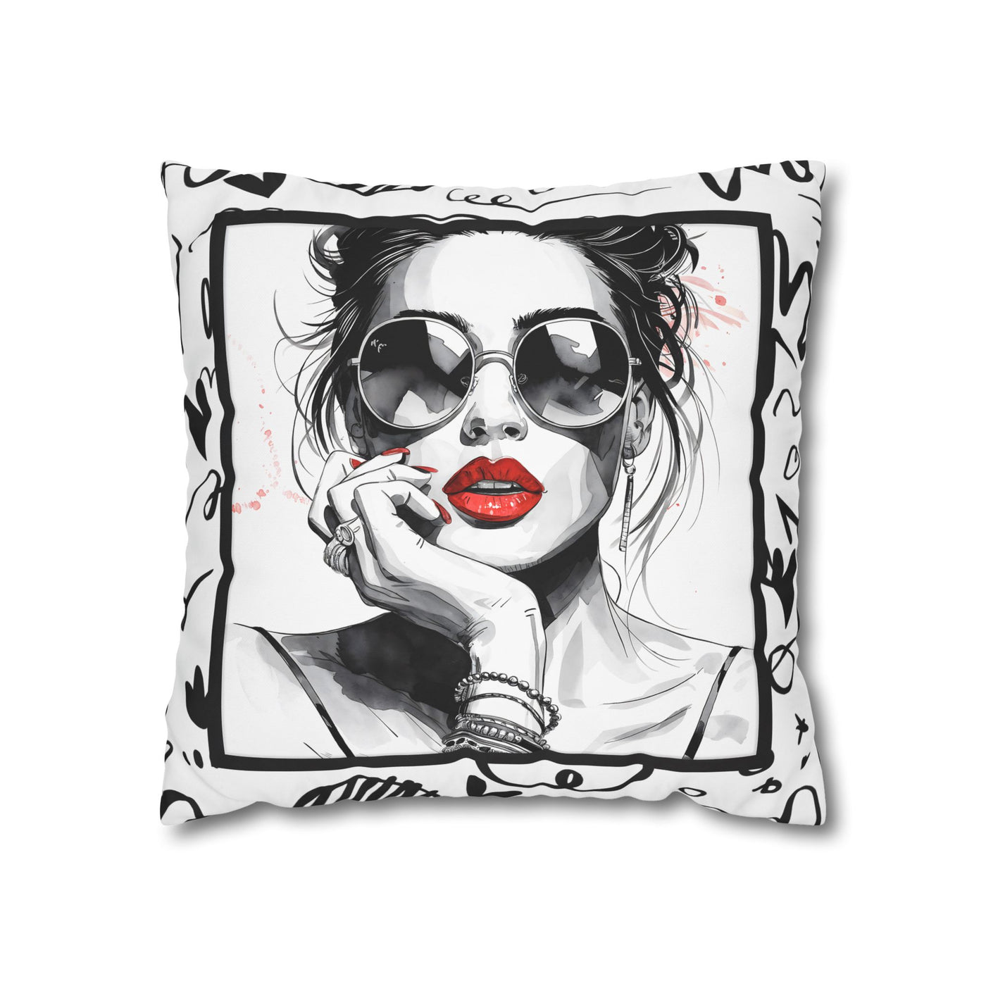 Canvas Pillowcase - Chic Retro Print Stylish Home Decor