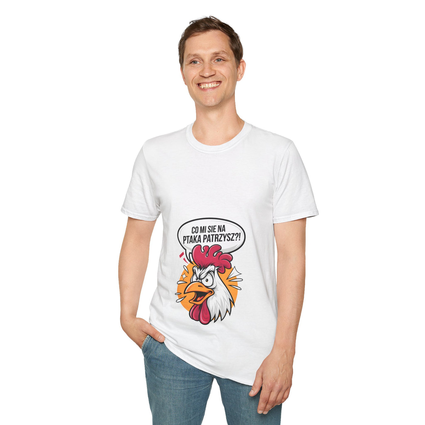 "Czego mi się na ptaka patrzysz" Koszulka, Funny T-Shirt