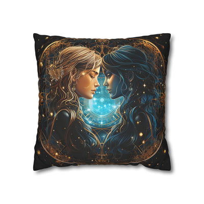 Gemini Zodiac Pillowcase - Mystical Portraits Decorative Cushion Cover