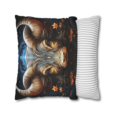 Taurus Zodiac Decorative Pillowcase - Artful Square Poly Canvas Cushion for Home Decor