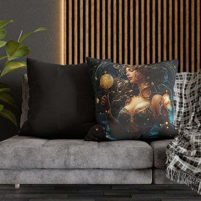 Artistic Aquarius Zodiac Pillowcase with Mystic Woman Design