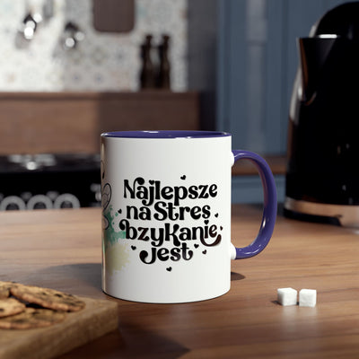 Najlpesze na stres...Kubek Dwukolorowy, Couple Coffee Mug - Two-Tone 11oz