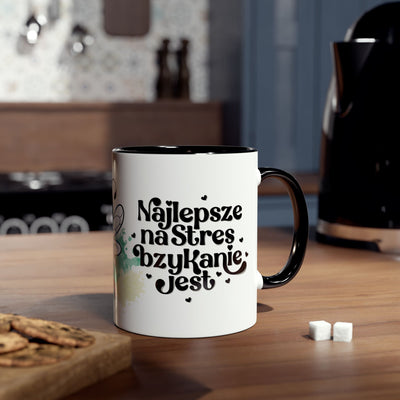 Najlpesze na stres...Kubek Dwukolorowy, Couple Coffee Mug - Two-Tone 11oz