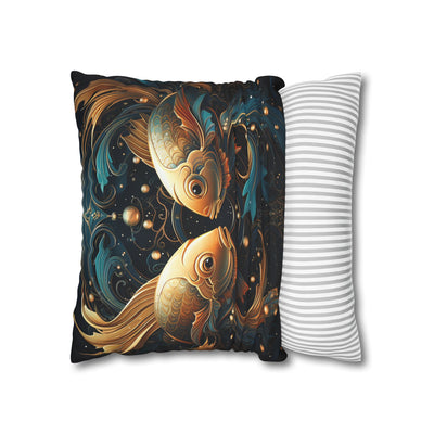 Artistic Pisces Zodiac Poly Canvas Pillowcase - Decorative Throw Cushion for Home Decor