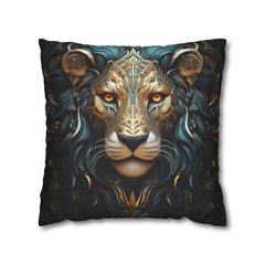 Poszewka dekoracyjna z motywem znaku zodiaku Majestic Leo - poszewka na poduszkę w stylu boho