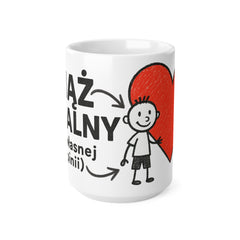 Kubek „Mąż idealny (we własnej opinii)” 😎 | Śmieszny prezent dla męża 💘 | 325 ml / 445 ml