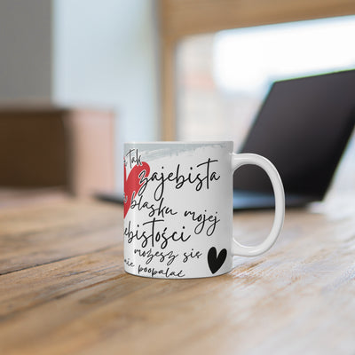 Jestem Zajebista-Biały Kubek Ceramiczny 330ml i 440ml