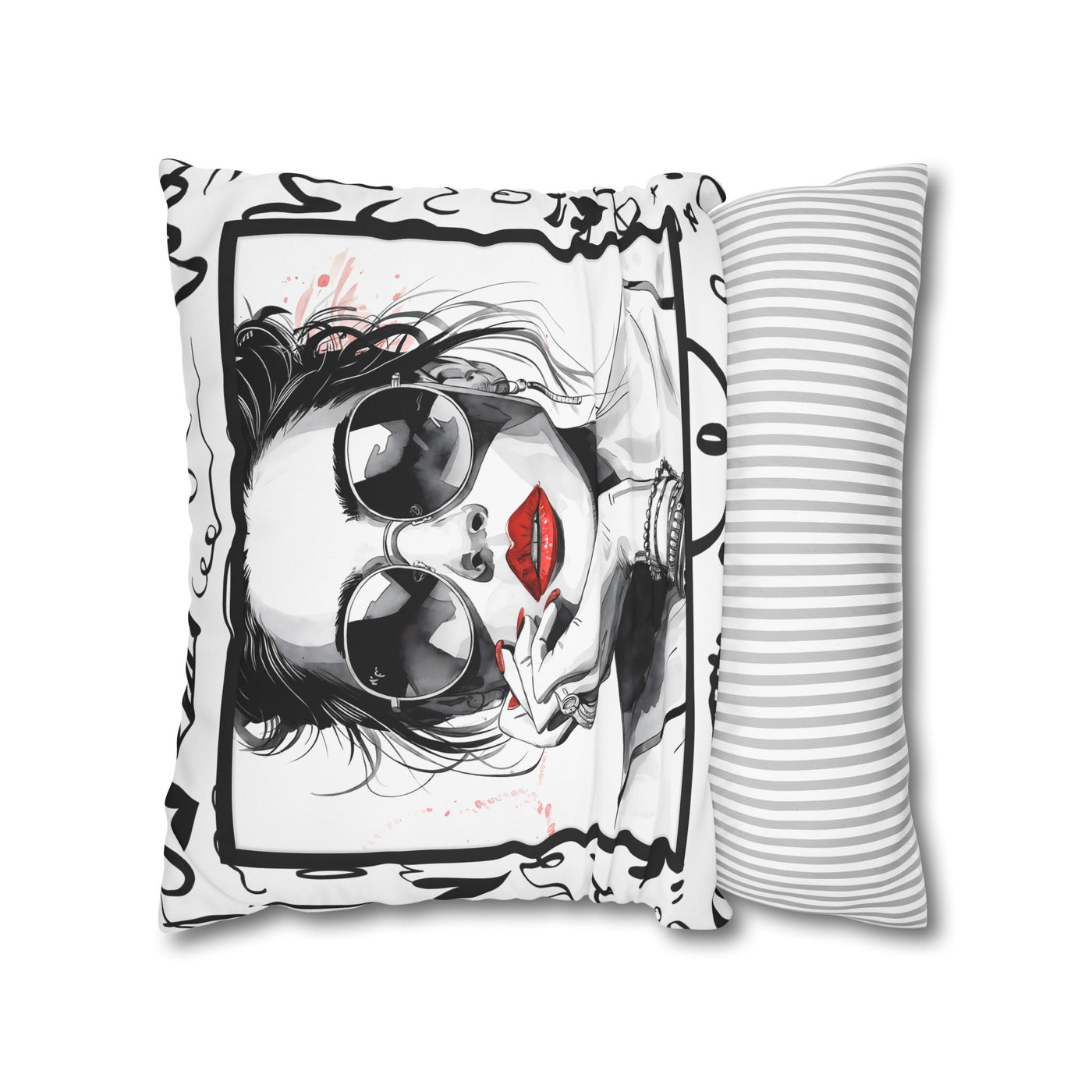 Canvas Pillowcase - Chic Retro Print Stylish Home Decor