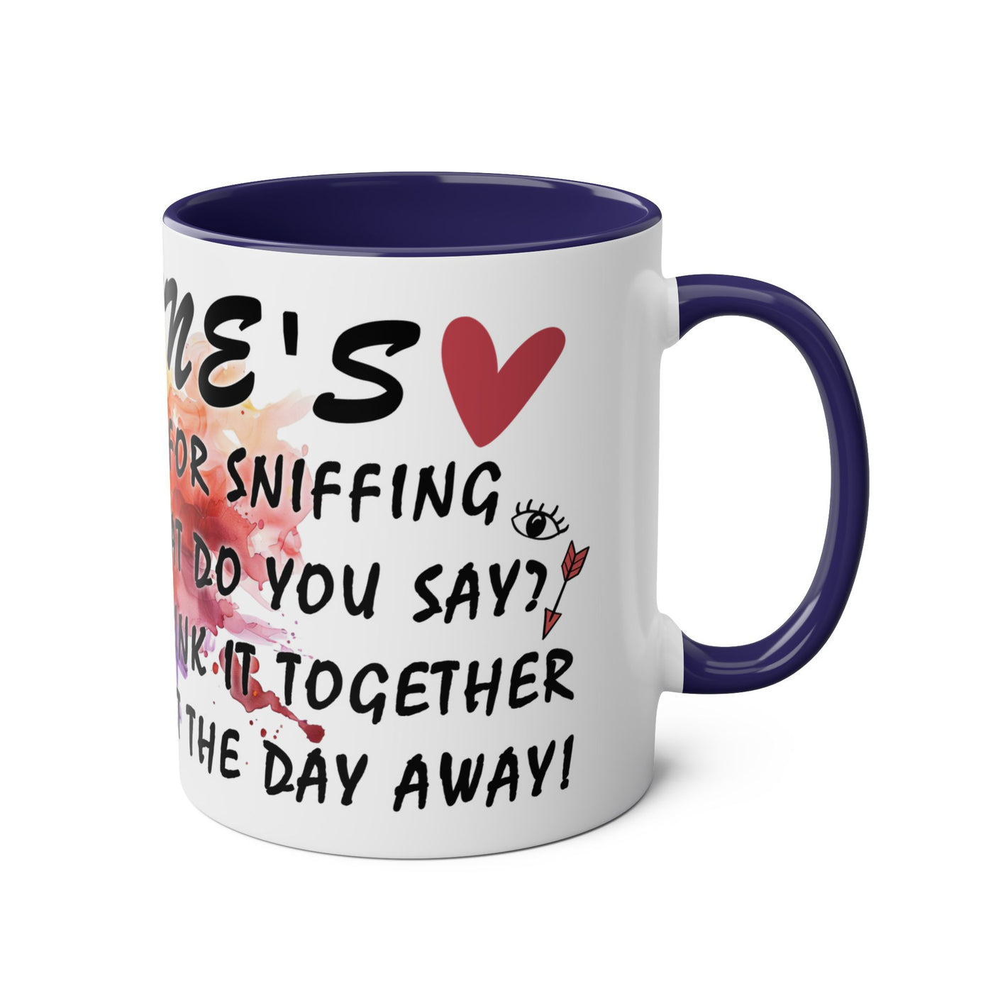 Colorful Wine Lover's Mug - "Let's Drink!" Art Design - Perfect Gift for Celebrations  Two-Tone Ceramic Mug