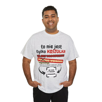 Unisex Zabawny T-Shirt Pijany Wędrowiec z własnym QR Code