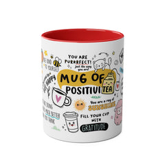Inspirational Two-Tone Coffee Mug - 11oz - Positive Affirmations & Cute Designs