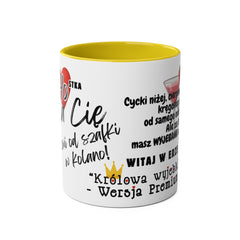 Kubek 40-stka z Humorem – Prezent na 40 Urodziny, Śmieszny Kubek Ceramiczny 11oz z Kolorowym Uchem