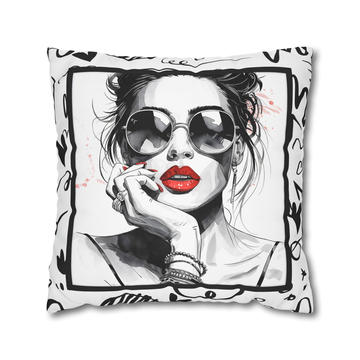 Canvas Pillowcase - Chic Retro Print Stylish Home Decor