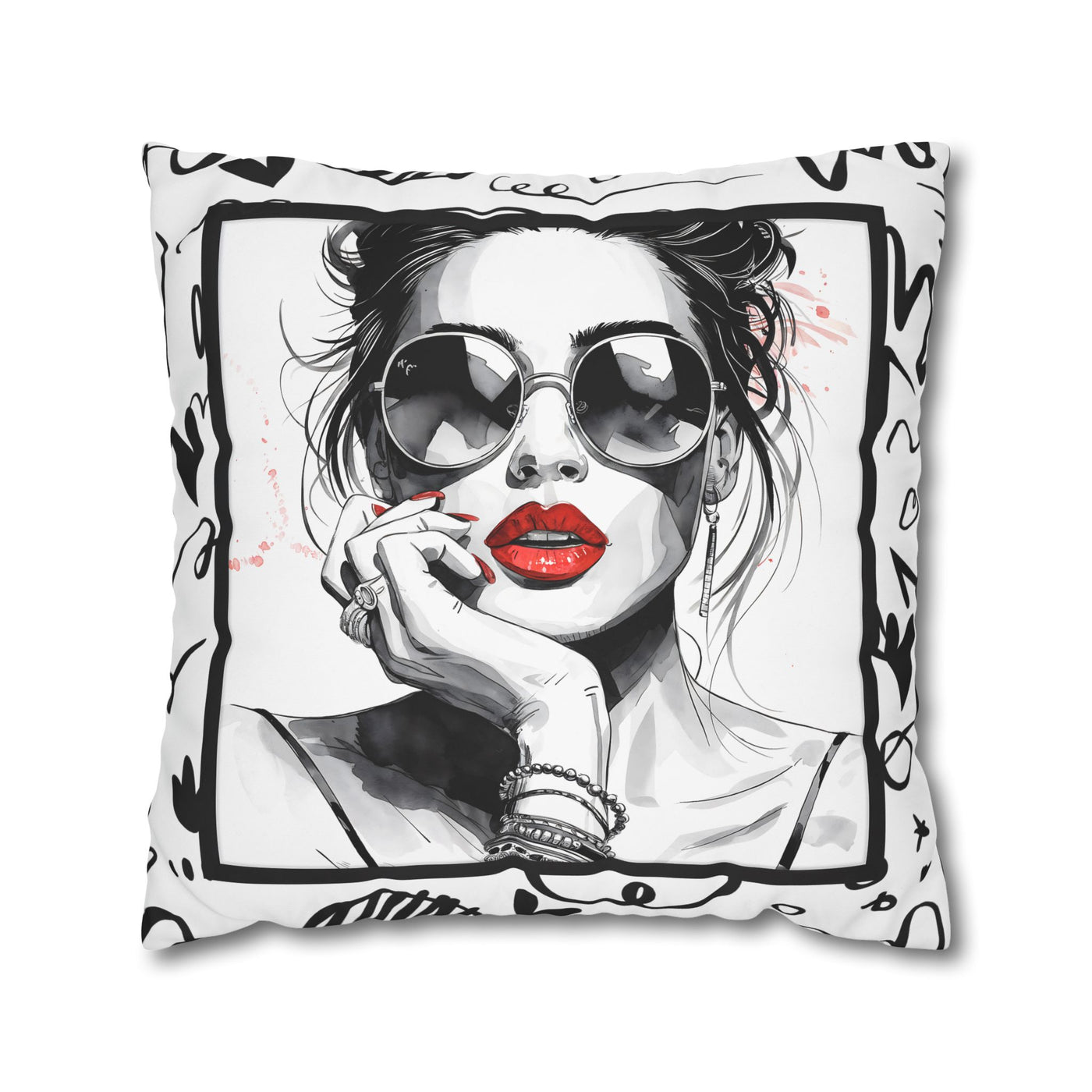 Canvas Pillowcase - Chic Retro Print Stylish Home Decor