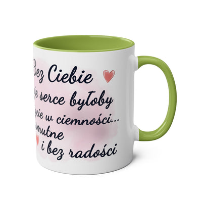 Biały Słodki Króliczek Kubek Dwukolorowy