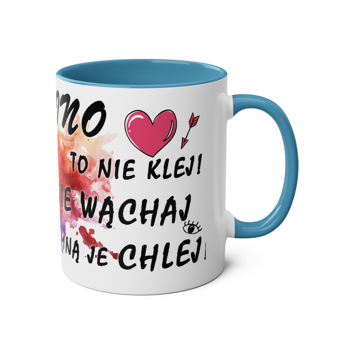 Colorful Two-Tone Coffee Mug - Fun Wine Lover Design