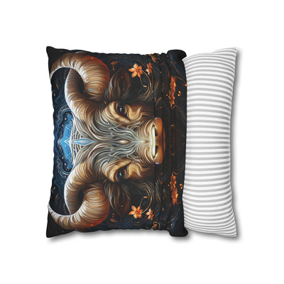 Taurus Zodiac Decorative Pillowcase - Artful Square Poly Canvas Cushion for Home Decor