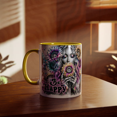 Be Happy Two-Tone Afirmation Mug