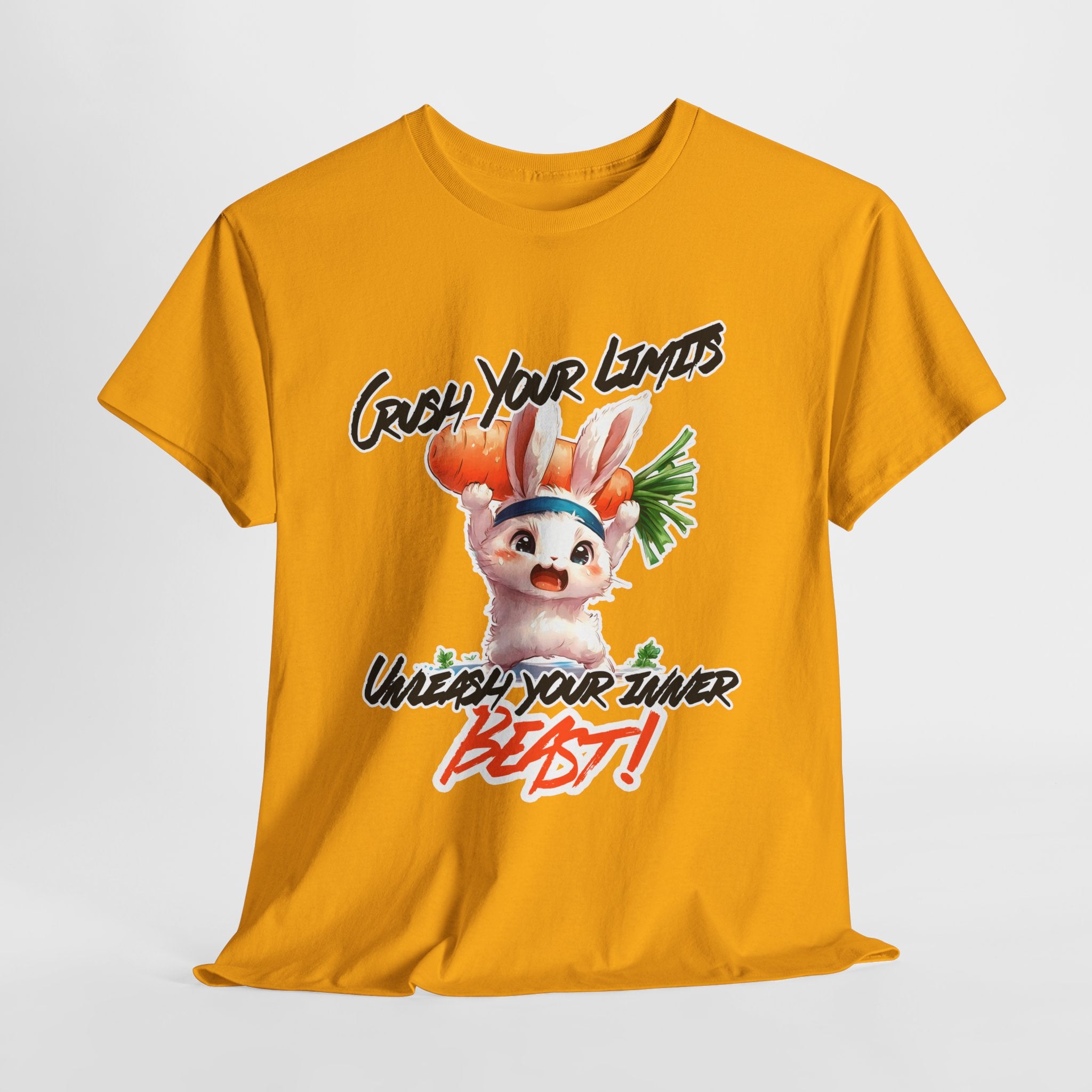 Motivational Unisex Heavy Cotton Tee - 'Crush Your Limits'