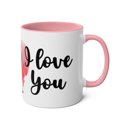 I Love You Two-Tones Mug with Cute Pug Dog