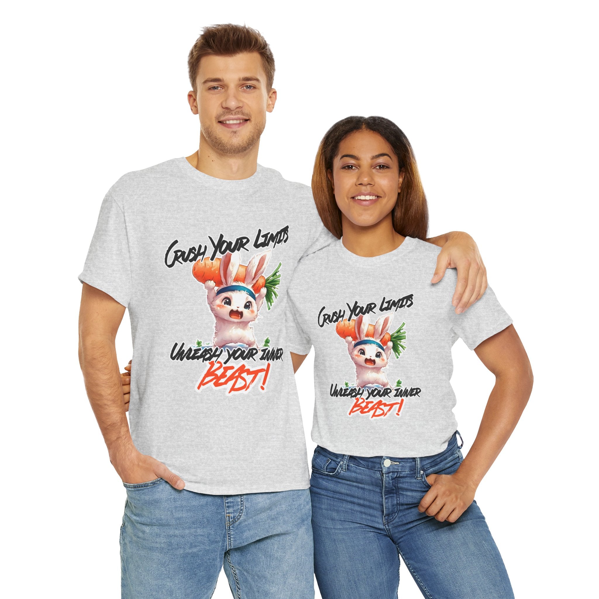 Motivational Unisex Heavy Cotton Tee - 'Crush Your Limits'