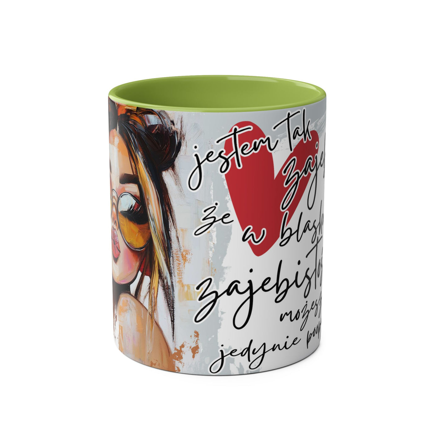Chic Two-Tone Coffee Mug - Heart Design, Love Quote | Perfect Gift for Friends & Loved Ones