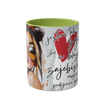 Chic Two-Tone Coffee Mug - Heart Design, Love Quote | Perfect Gift for Friends & Loved Ones