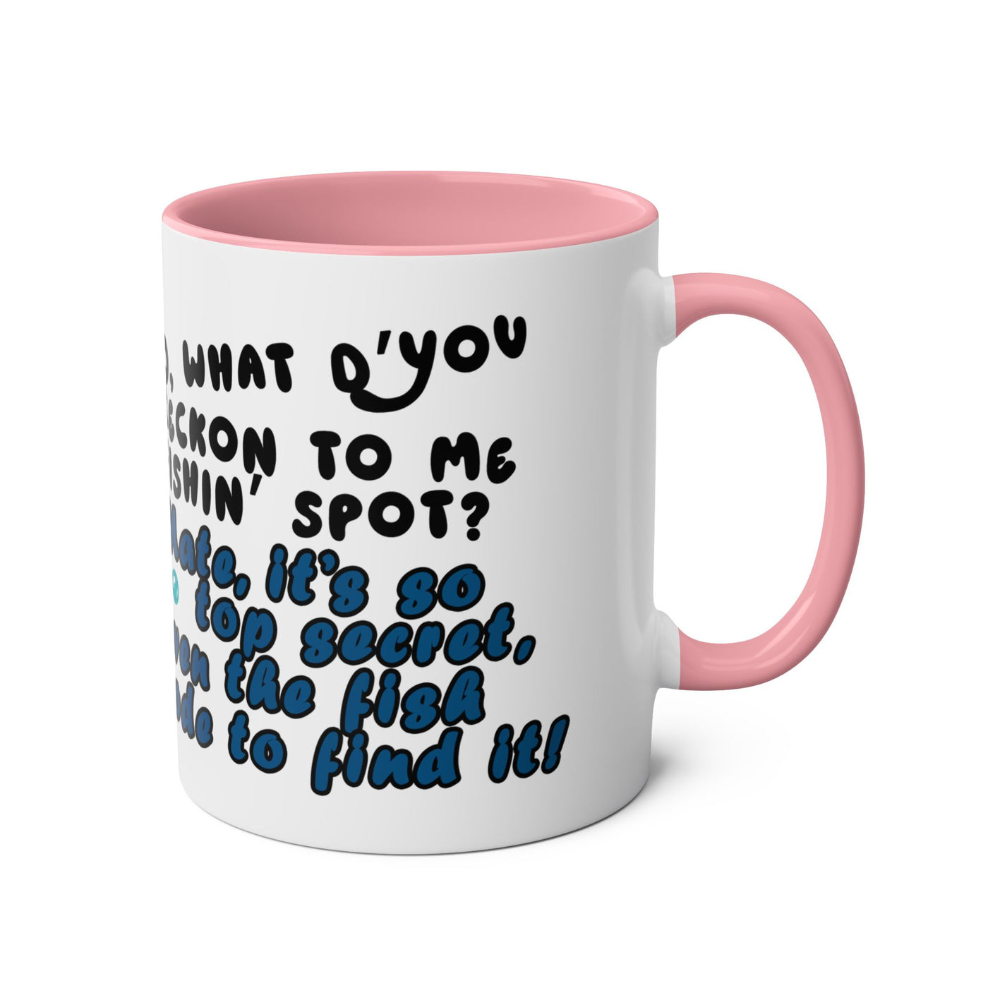 Coffee Mug - Humorous Fish-Themed Two-Tone Design, 11oz