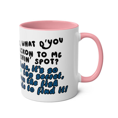 Coffee Mug - Humorous Fish-Themed Two-Tone Design, 11oz