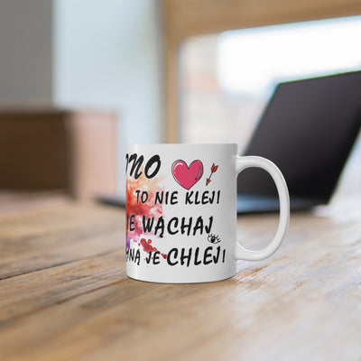 Wino to nie klej! Zabawny Kubek Biały Ceramiczny 11oz & 15oz