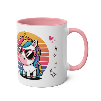 Unicorn Two-Tone Coffee Mug - 11oz Born to Be Awesome Design