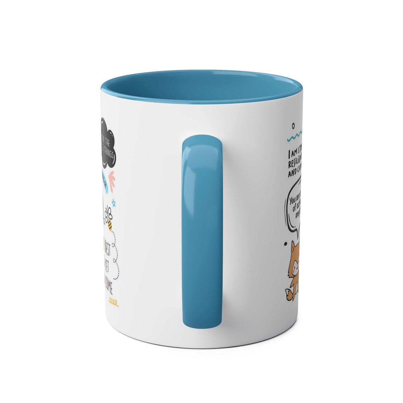 Inspirational Two-Tone Coffee Mug - 11oz - Positive Affirmations & Cute Designs