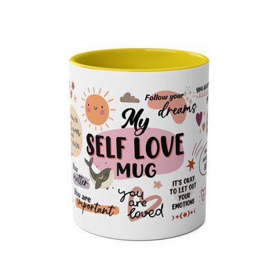 Self-Love Inspirational Coffee Mug – Two-Tone 11oz