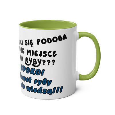 Zabawny dwukolorowy kubek dla Wędkarza