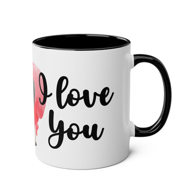 I Love You Two-Tones Mug with Cute Pug Dog