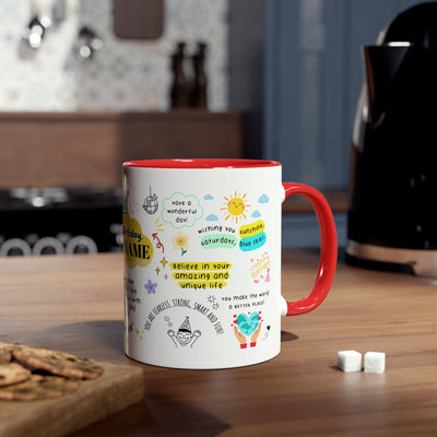 Personalized Two-Tone Birthday Coffee Mug - Celebrate with Custom Name Design