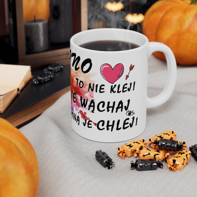 Wino to nie klej! Zabawny Kubek Biały Ceramiczny 11oz & 15oz