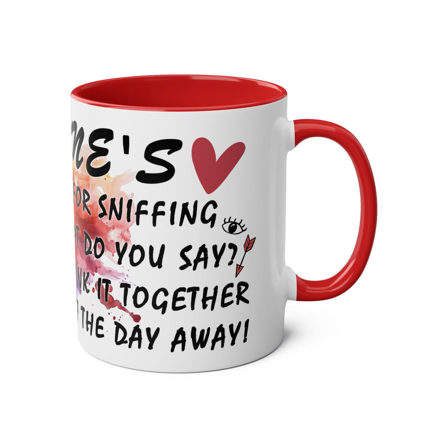 Colorful Wine Lover's Mug - "Let's Drink!" Art Design - Perfect Gift for Celebrations  Two-Tone Ceramic Mug