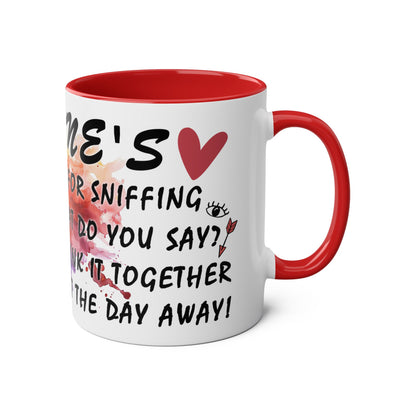 Colorful Wine Lover's Mug - "Let's Drink!" Art Design - Perfect Gift for Celebrations  Two-Tone Ceramic Mug