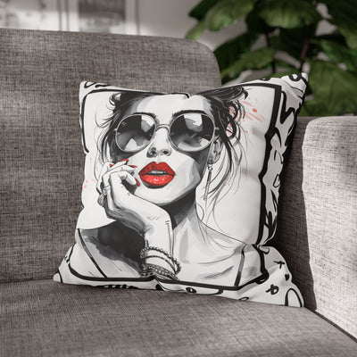Canvas Pillowcase - Chic Retro Print Stylish Home Decor