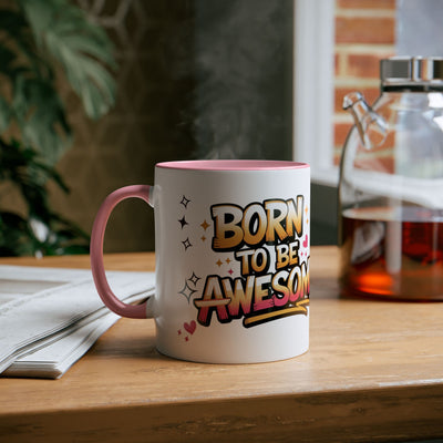 Unicorn Two-Tone Coffee Mug - 11oz Born to Be Awesome Design