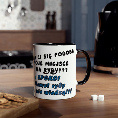 Zabawny dwukolorowy kubek dla Wędkarza