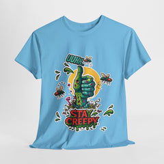 Creepy Vibes Unisex Heavy Cotton Tee - Stay Creepy Shirt, Halloween T-Shirt, Fun Graphic Tee, Quirky Casual Wear, Gift for Horror Lovers