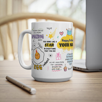 Personalized Birthday White Ceramic Coffee Cups